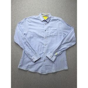 Descendant Of Thieves Shirt Mens Large Blue Check Long Sleeve Button Up Casual